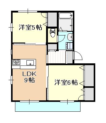 ブルーウインド(2LDK/1階)の間取り写真