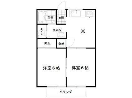 シュトラント(2DK/2階)の間取り写真