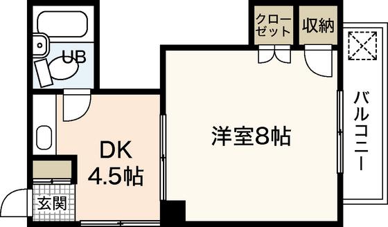 北町ビル(1DK/3階)の間取り写真