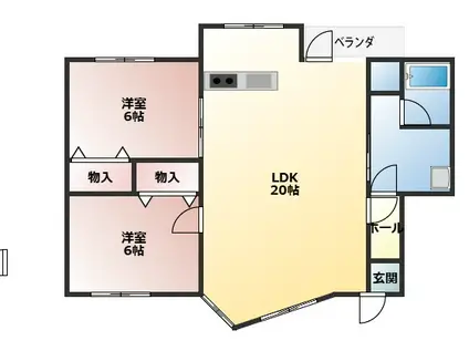 アイランドヴィレッジ(2LDK/2階)の間取り写真