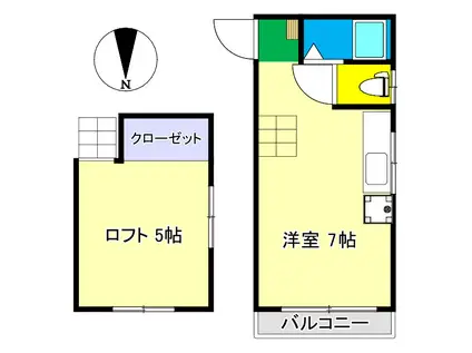 シャーロット葛島(ワンルーム/3階)の間取り写真