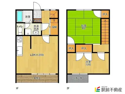 エムハイツ A棟(2LDK/1階)の間取り写真