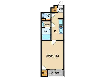 レオネクストK(1K/1階)の間取り写真