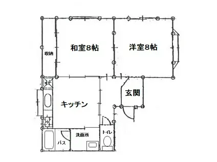 ハイツ清水 102(2DK/1階)の間取り写真