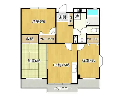 サン・カルティエ(3DK/3階)の間取り写真