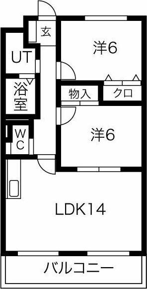 ハイツヤマオ(2LDK/1階)の間取り写真