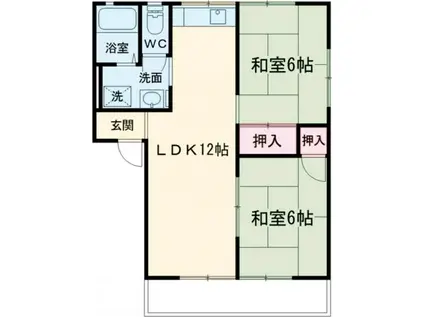 風薫るビレッヂA(2LDK/1階)の間取り写真