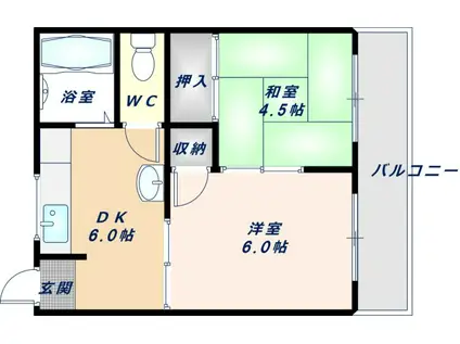 ロイヤル池田(2DK/2階)の間取り写真