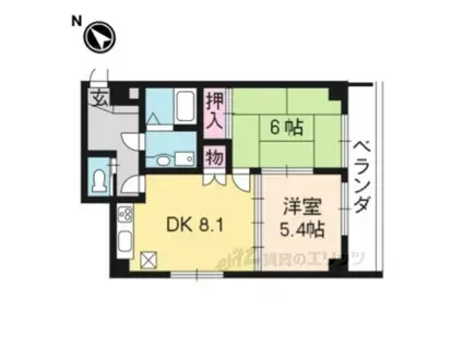 コアロード鷹ヶ峰(2DK/3階)の間取り写真