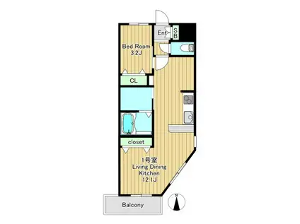 RESERVE H&M RESIDENCE(1LDK/3階)の間取り写真