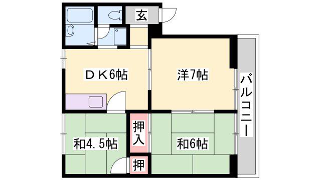 ヴィラ・I(3DK/2階)の間取り写真