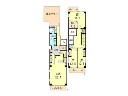 WING.B.L.D(3LDK/5階)の間取り写真