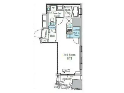 レジディア九段下II(ワンルーム/2階)の間取り写真