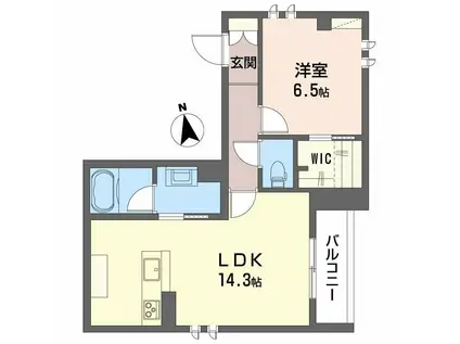 クレアール土樋(1LDK/3階)の間取り写真