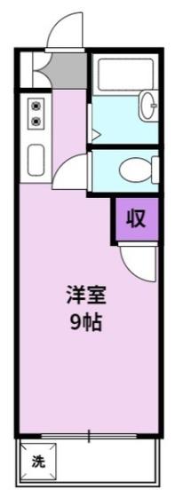 ルピナス(ワンルーム/2階)の間取り写真