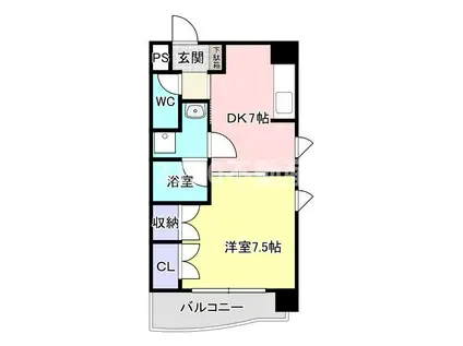 S・FIELD76(1DK/2階)の間取り写真
