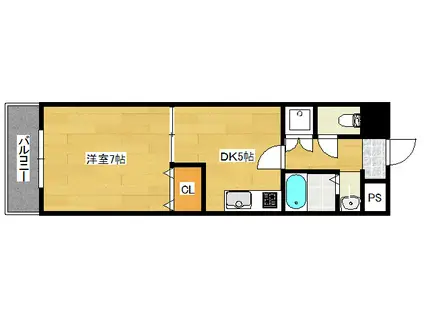 アークトゥルス(1DK/4階)の間取り写真