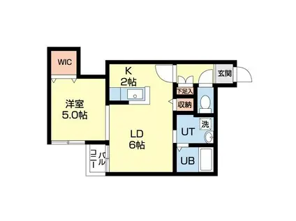 ジュピターハウス(1LDK/3階)の間取り写真