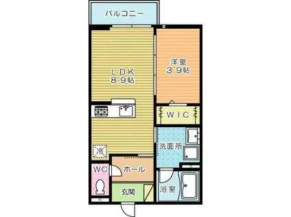 YOURMAISON萩崎町(1LDK/3階)の間取り写真
