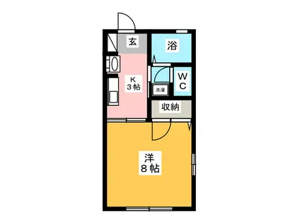 SUNNYCOURT N(1K/1階)の間取り写真