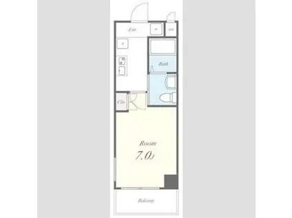 サザン長柄(1K/2階)の間取り写真