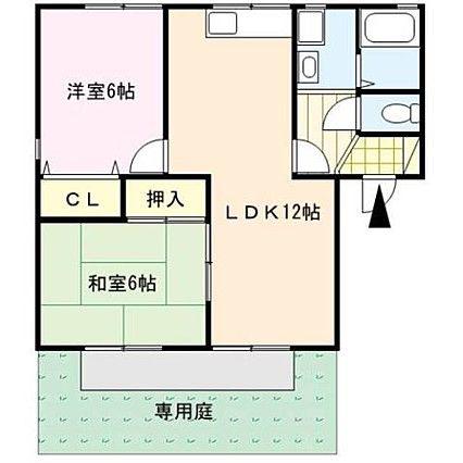 アーバンライフ津福(2LDK/1階)の間取り写真