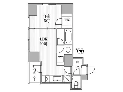ディームス大手町ノース(1LDK/7階)の間取り写真