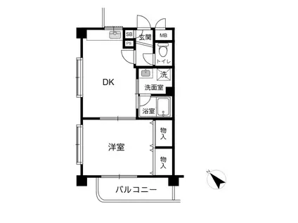 ベルシャンテ西明石II(1DK/2階)の間取り写真
