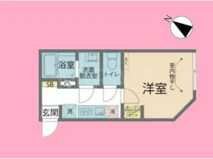 カインドネス小田急相模原IV(1K/1階)の間取り写真