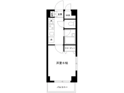サンテミリオン恵比寿(1K/2階)の間取り写真