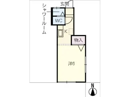 パナハイツ中央牧野(1K/1階)の間取り写真