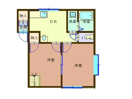 コーポジッヒエルI(2SDK/1階)の間取り写真