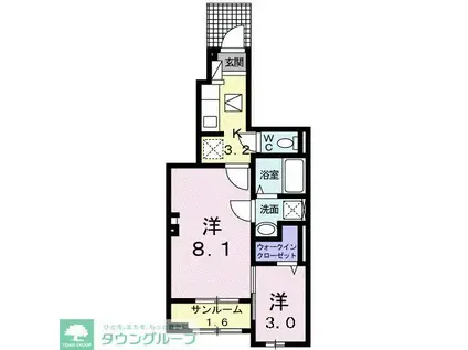 クラプトンハウス(2K/1階)の間取り写真