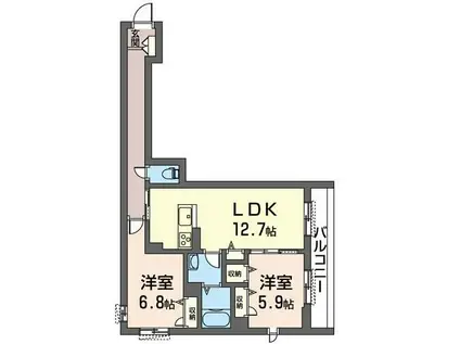 アドラブル(2LDK/3階)の間取り写真