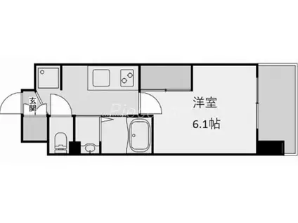 LUXE新大阪西(1K/4階)の間取り写真