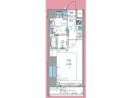 GENOVIA 中野野方 GREEN VEIL(1K/5階)の間取り写真