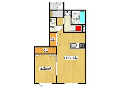 KENT-E(1LDK/1階)の間取り写真