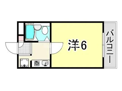 ジョイフル東園田(1K/1階)の間取り写真