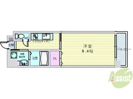 DOLCE VITA 池田DUE(1K/7階)の間取り写真