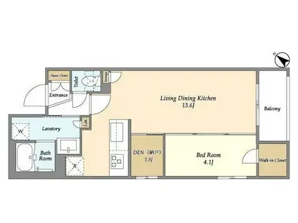 アジュールテラス目黒祐天寺(1SLDK/5階)の間取り写真