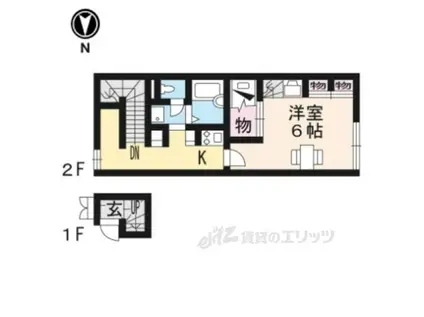 レオパレスヴィラ南田附Ⅱ(1K/2階)の間取り写真