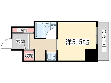 スペランツア出雲天満橋(1K/2階)の間取り写真