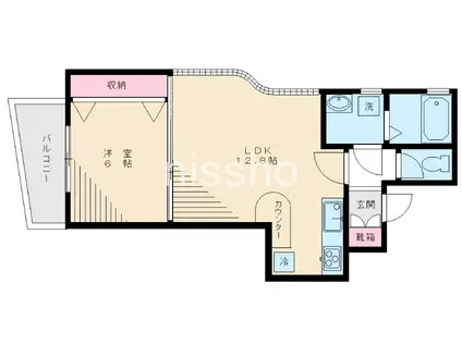 アールスII(1LDK/1階)の間取り写真