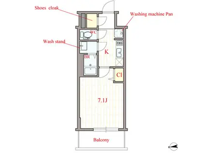 プリムール新深江(1K/5階)の間取り写真