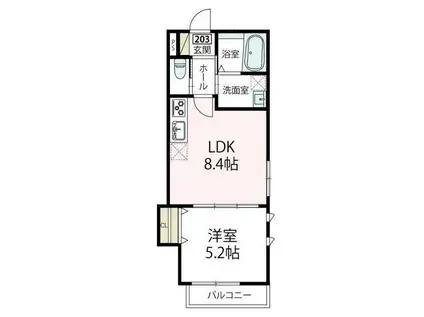 コンフォート長津田(1LDK/2階)の間取り写真