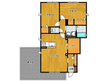 メゾン・ド・メルヴィーユ A(2LDK/1階)の間取り写真