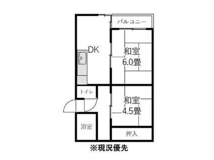 大宮七里サンコーポ(2DK/2階)の間取り写真