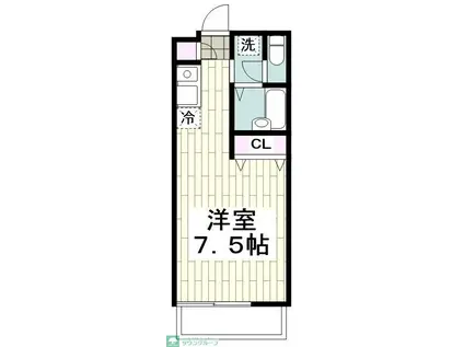 プレシード上倉田(ワンルーム/2階)の間取り写真