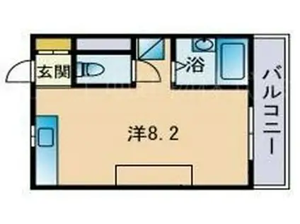 グローリィーハイツ(ワンルーム/2階)の間取り写真