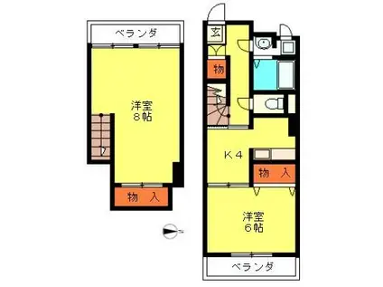 ヴィラ・ウエルス(2DK/7階)の間取り写真
